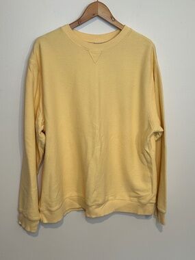 Womens LL Bean Crewneck Sweatshirt Yellow XL